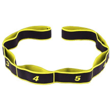(Yellow) Yoga Belt With 8 Loops Gymnastics Dance Stretch Band Exercise Elastic Strap Belt