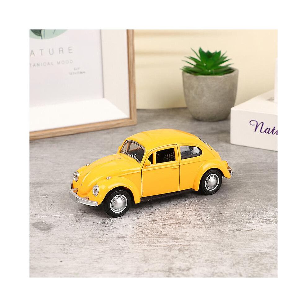 (Yellow) Retro Beetle Diecast Pull Back Car Model Toy For Children Gift Decor Figurines-image-OPC-PDNYNGS-NEW