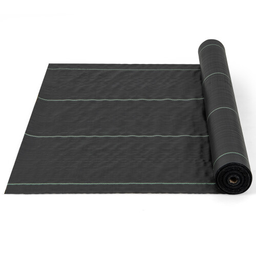 Casart Weed Barrier Fabric 50M x 1M Weed Control PP Mat W/ Guide Line