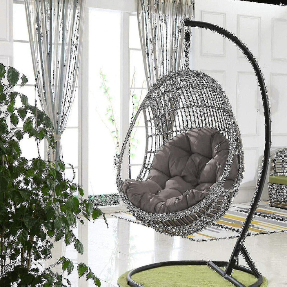 (Dark Grey) Basket Egg Chair Seat Cushions Garden Hammock Cradle Pads