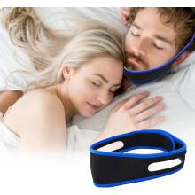 (Blue) Anti Snoring Chin Strap,stop Snoring Chin Strap For Cpap Users, Adjustable Anti Snore Reduction Device For Sleeping Better,breathable Stop Snoring Sle