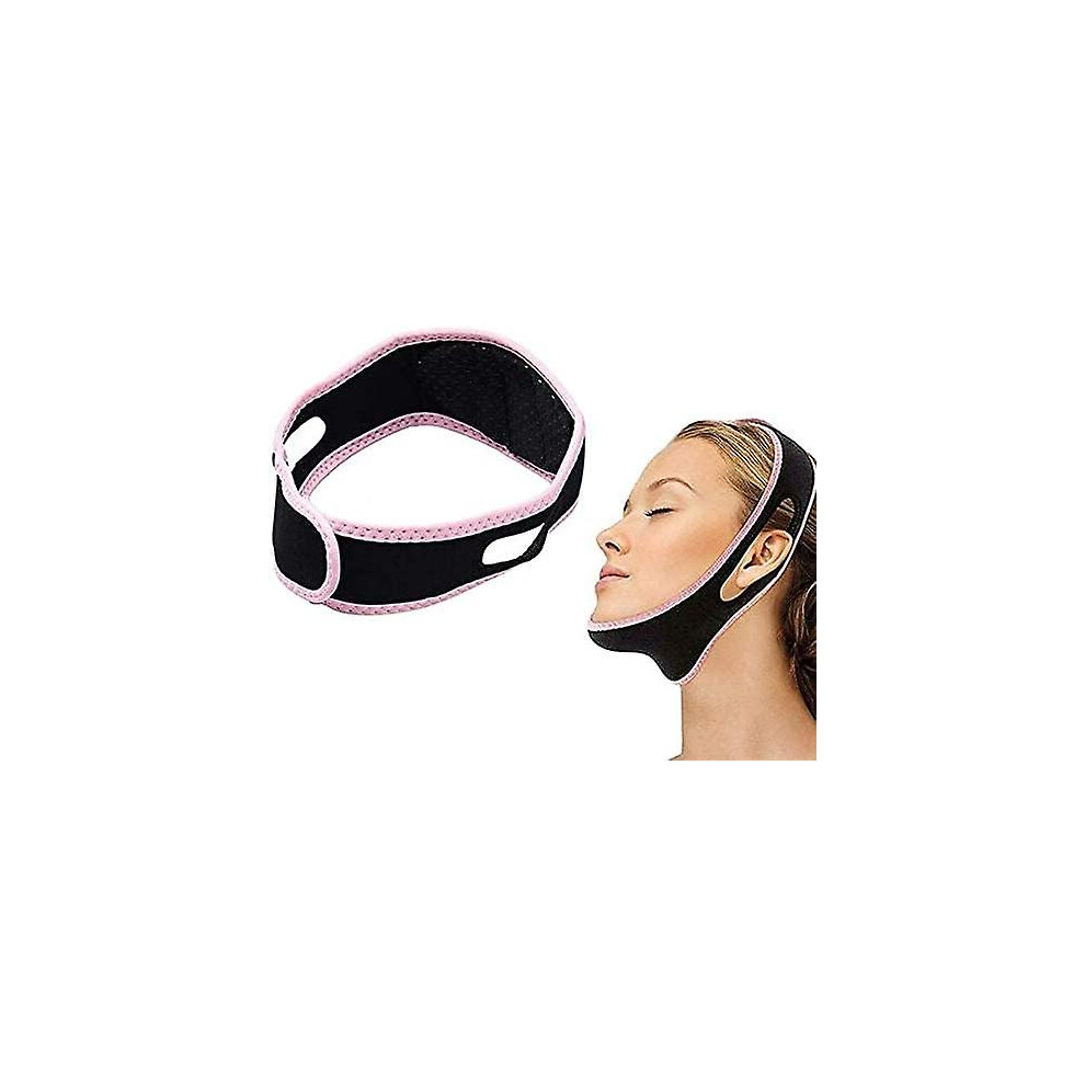 Pink (Pink) Anti Snoring Chin Strap,Stop Snoring Chin Strap For Cpap Users, Adjustable Anti Snore Reduction Device For Sleeping Better,Breathable Stop Snor
