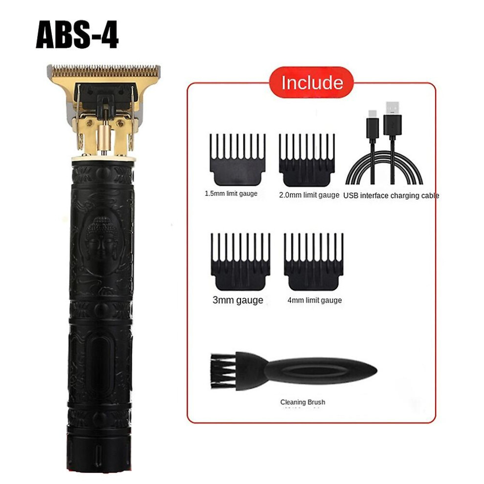 (ABS 4) Men T9 Hair Trimmer Electric Shaver Usb Cordless Hairs Clipper
