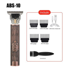 (ABS 10) Men T9 Hair Trimmer Electric Shaver Usb Cordless Hairs Clipper