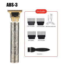 (ABS 3) Men T9 Hair Trimmer Electric Shaver Usb Cordless Hairs Clipper