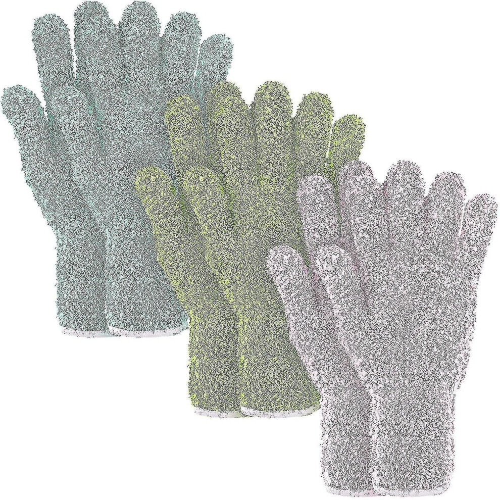 3 Pairs Microfiber Dusting Gloves Dusting Cleaning Gloves Lengthen Plants Thicken Cleaning Gloves-image-OPC-PDNZF52-NEW