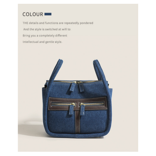 (Dark Blue) Vintage Capacity Box Designer Bag Superlatives Simplicity Retro Crossbody Bags for Women