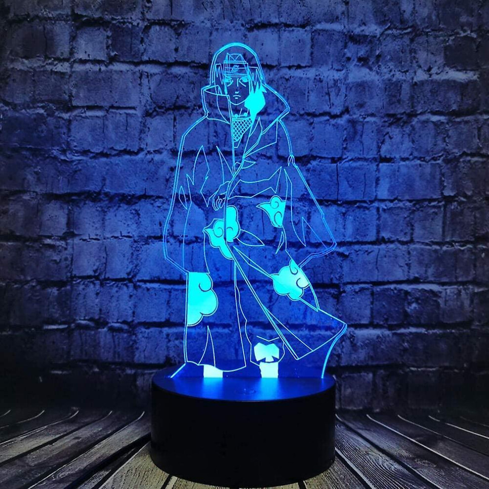Wekity 3d Night Lamp Naruto Led Table Lamp For Boy Bedroom Sasuke Bros Itachi Night Light 3d Optical Illusion Decor Mood Sleeping Light Holiday Toy