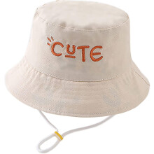 (Cute Beige Graffiti letters, 2-4 Years) Kids Bucket Hat Adjustable Sun Hats Breathable Beach Hat For Boys Girls_fs