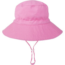 (Pink, 1-2 Years) Kids Bucket Hat Adjustable Sun Hats Breathable Beach Hat For Boys Girls_fs