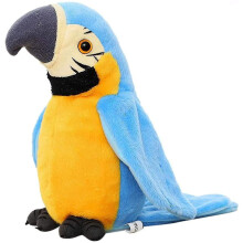 Talking Macaw Parrot Repeat What You Say Stuffed Animal Plush Toy Blue