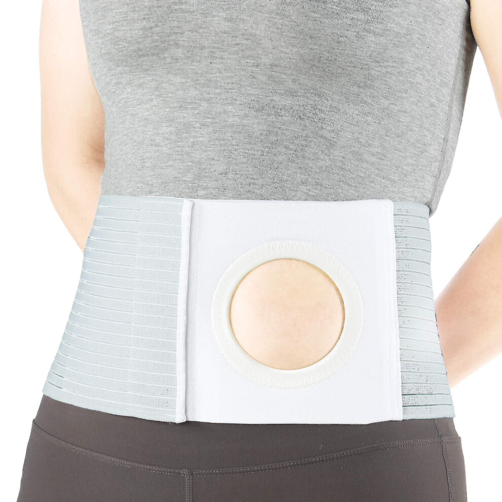 (L, grey) Adjustable Ostomy Hernia Belt (hole 3.14) Unisex Stoma Support With Stoma Opening For Colostomy Bag To Prevent_s