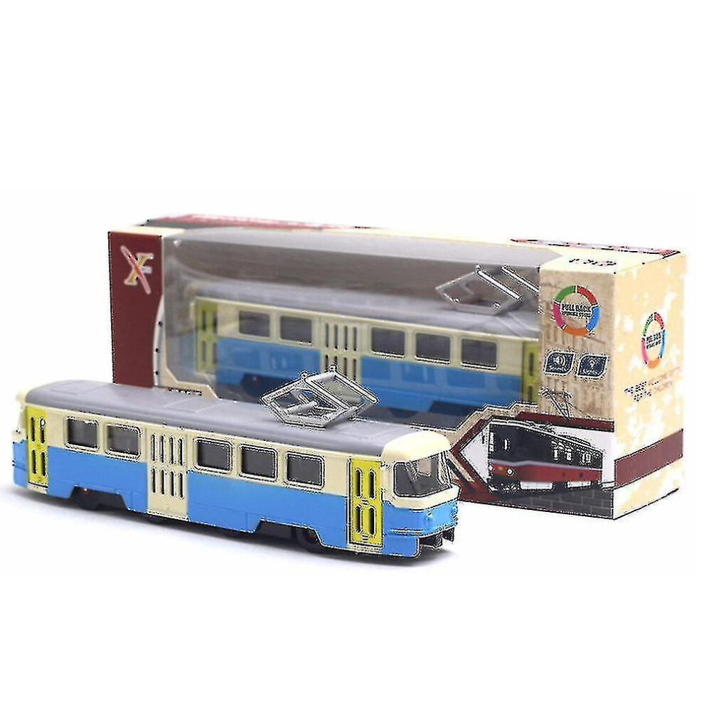 (Blue Grey) Train Tram Die-cast Toy Car Musical Light-up Children's Toy Holiday Gift-image-OPC-PDP2CCW-NEW