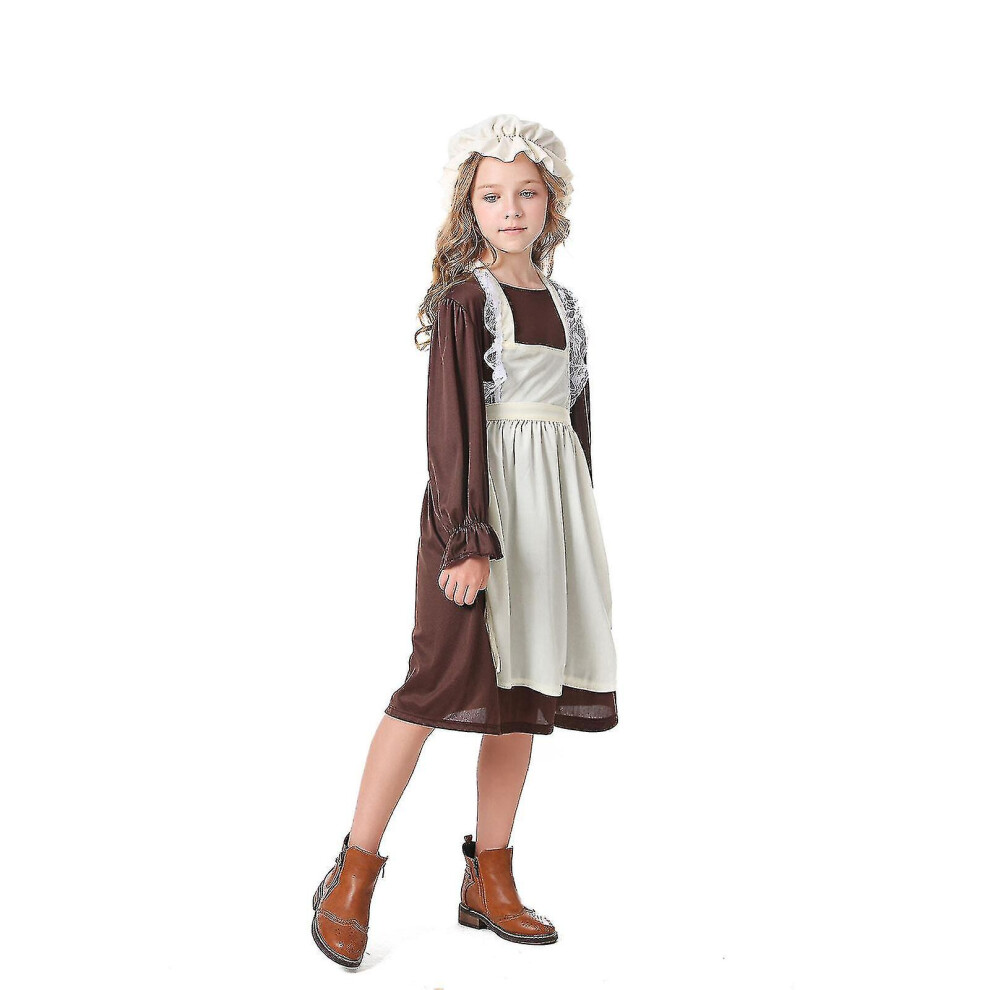 Victorian Poor Girl Costume Dress With Apron And Hat Victorian Poor Girl Costume Dress With Apron And Hat