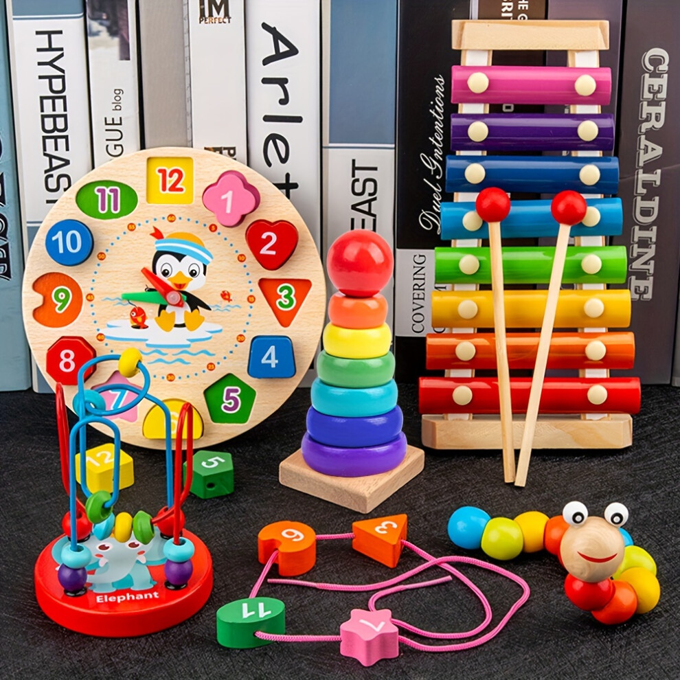 (5in1 educational toys) 5 In 1 Educational Toys Wrapped Beads, Building Blocks, Music Percussion Toy And More