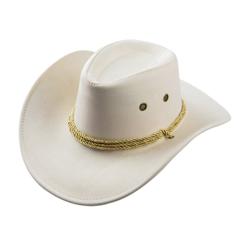 UwantC Mens Faux Felt Western Cowboy Hat Fedora Outdoor Wide Brim Hat ...