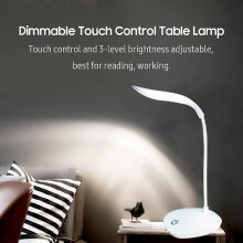 Desk Lamp LED Bedside Table Lamp with Flexible Gooseneck/3-Level Dimmable Rechargeable Reading Light
