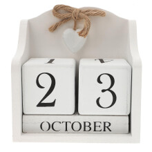Desk Topper Office Calendar Blocks Vintage Home Decor Rustic Desk Perpetual Block Wooden Calendar Classroom Calendar