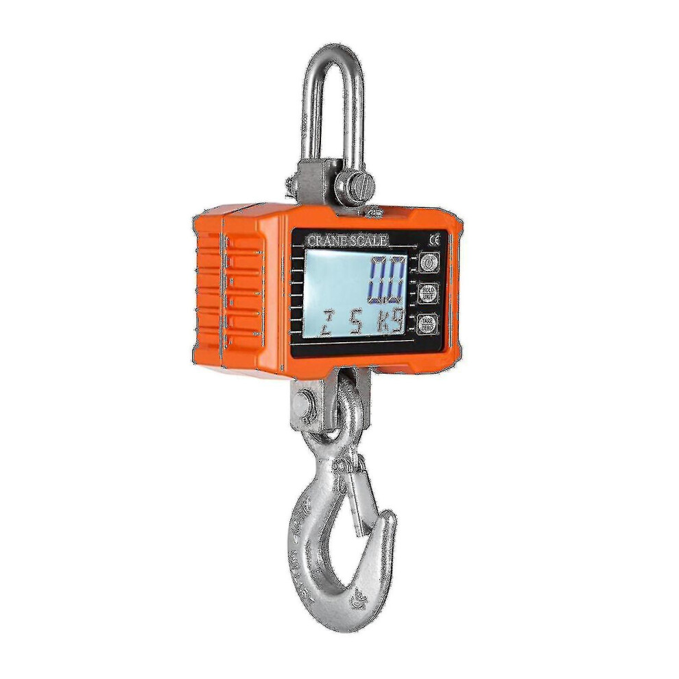 Digital Hanging Scale 1000Kg/ 2204Lbs Portable Heavy Duty Crane Scale Lcd Backlight Industrial Hook Scales Unit Change/ Data Hold/ Tare/ Zero For Cons 8238749147546
