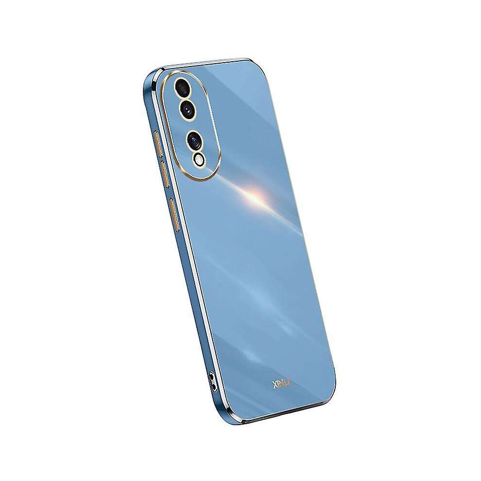 (Blue) Xinli For Honor 90 Shockproof Phone Case Precise Lens Cut-Out Tpu Electroplated Cover Blue 9430790610249