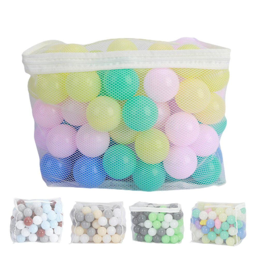 (D) Sinknap 100pcs Toddlers Pit Ball Thickened Crush-proof With Mesh Pocket Macaron Color Ball Pit Balls Home Accessories