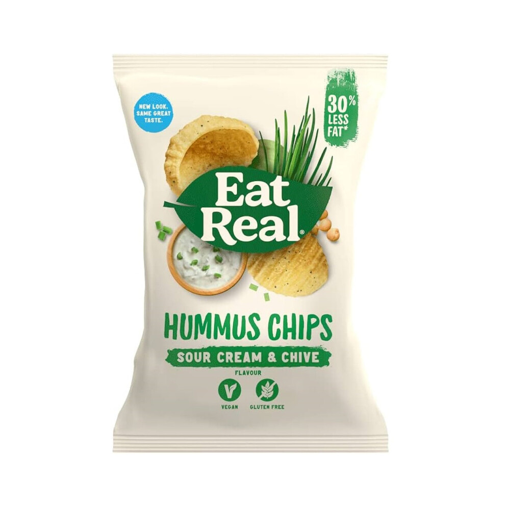 Hummus Chips Sour Cream & Chives 110g (Eat Real) - Image 4