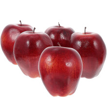 5 Pcs Home Decoration Artificial Red Apples Decorative Fruit Model Faux Red Apples
