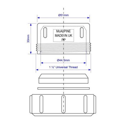 McAlpine T23U McAlpine 1.5" Universal Blank Cap 1