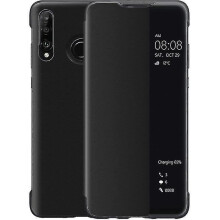 Huawei P30 Lite Case, Smart View Leather Flip Case, [power Saving Mode][full Protection](p30lite,bla