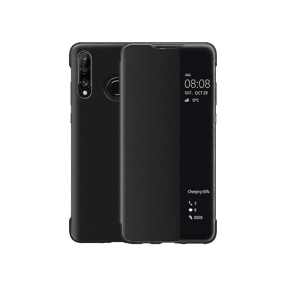 Huawei P30 Lite Case, Smart View Leather Flip Case, [power Saving Mode][full Protection](p30lite,bla