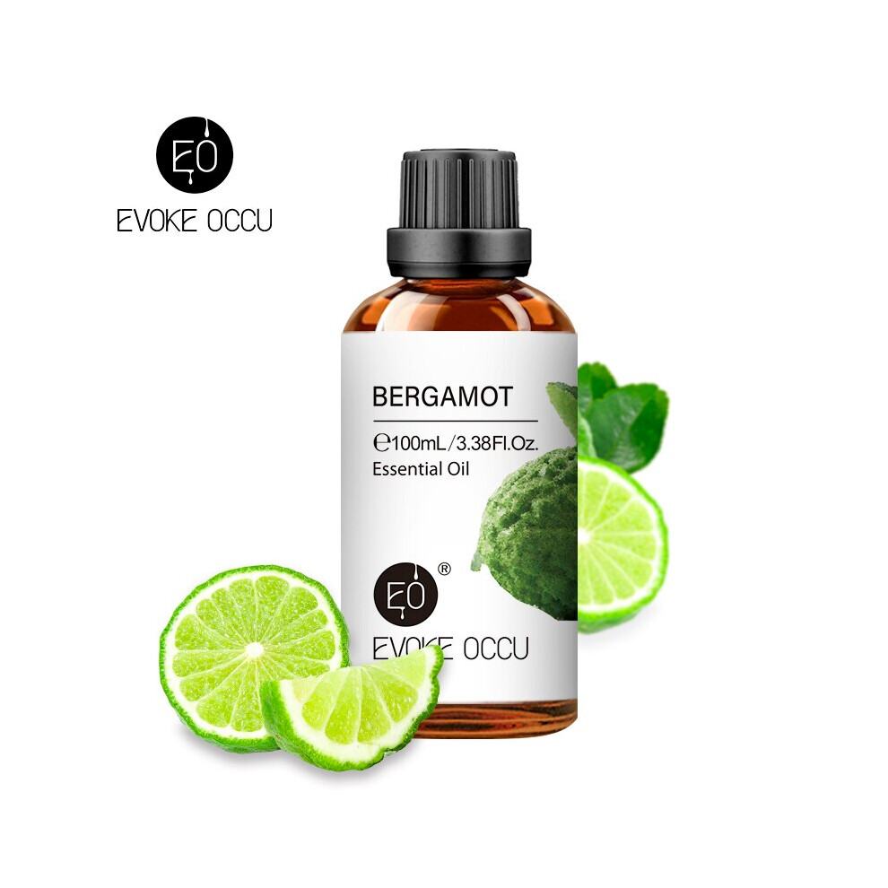 (Bergamot, 100ml) 100ML Essential Oils for Diffuser Humidifier Aroma Oil Vanilla Eucalyptus Jasmine Rose Lavender Rosemary Peppermint Tea Tree