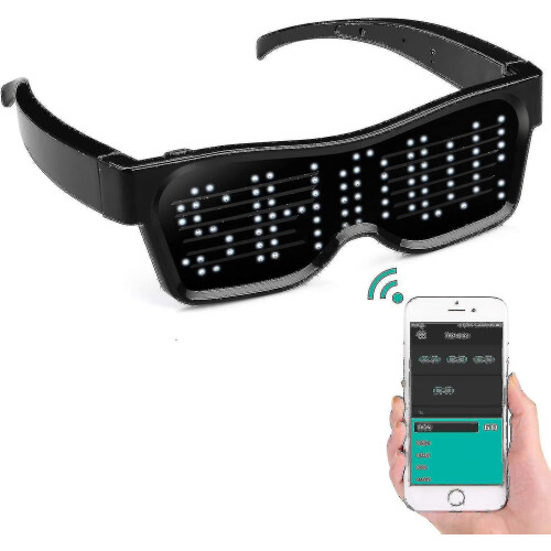 Led Glasses Bluetooth App Connected Led Display Smart Glasses Diy Funky Eyeglasses 2