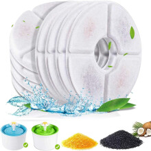 8 Pack Cat Water Fountain Filter, Pet Fountain Replacement Filters with Resin and Activated Carbon