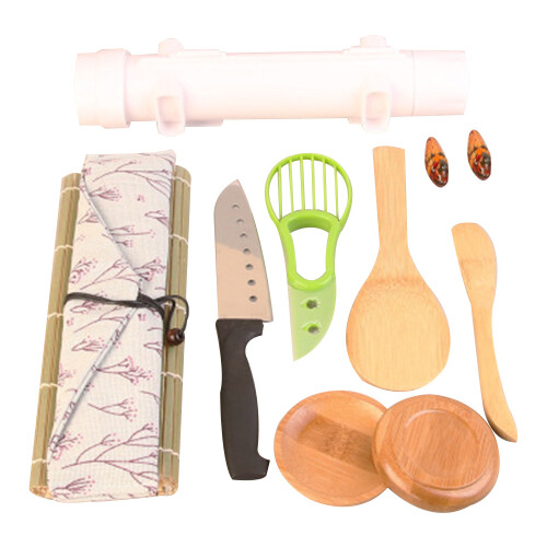12 Pieces Sushi Making Kit, All In One Sushi Bazooka Maker 1