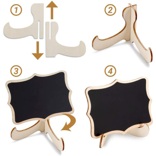 20 Pack Mini Chalkboards Signs with Easel Stand, Small Blackboard 2