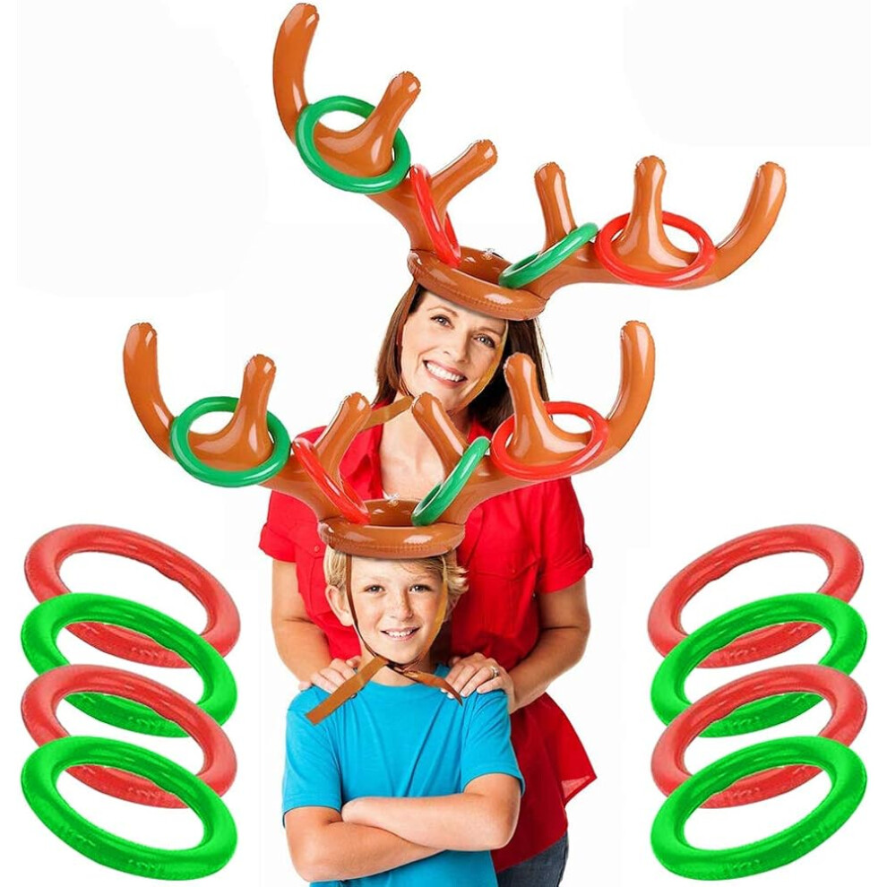 2 Set Inflatable Reindeer Antler Ring Kids Throwing Game