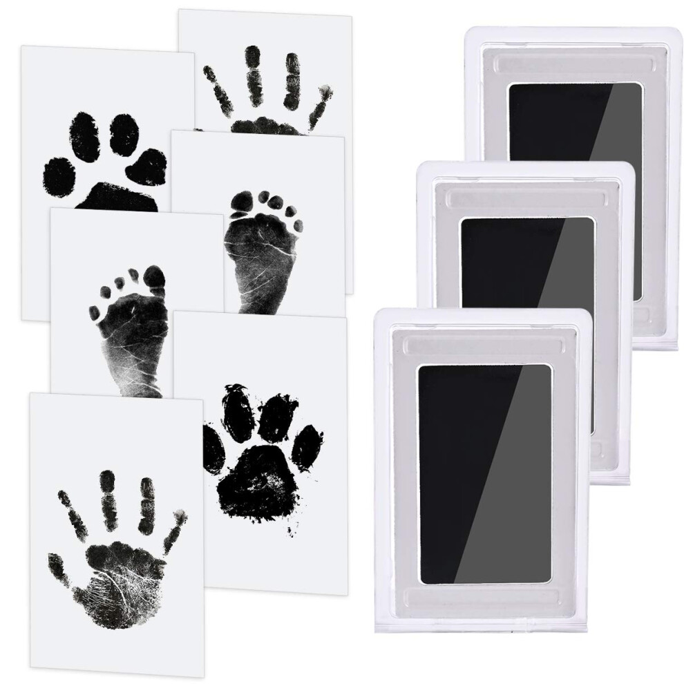 3Pcs Baby Imprint Set Baby Handprint And Footprint Touch Ink Pad - 9.5*5.7Cm Limbo
