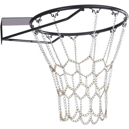 Metal Chain Basketball Net Replacement For Outdoor Indoor Standard Rim 12 Hooks Iron Chain Basketball Net