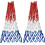 2 Pack Heavy Basketball Net Rainproof Sunscreen, Red White Blue Bold Polyester Braided Rope, 12 Loops 1