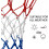 2 Pack Heavy Basketball Net Rainproof Sunscreen, Red White Blue Bold Polyester Braided Rope, 12 Loops 3