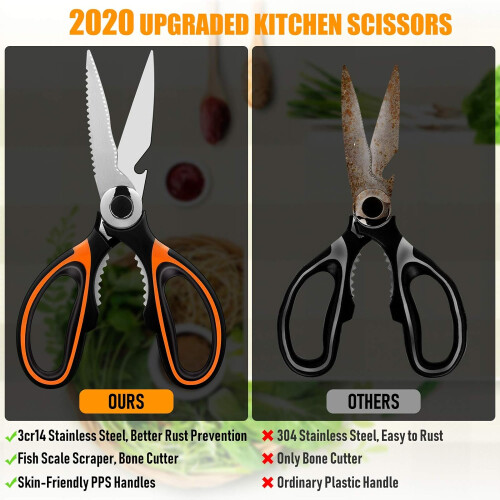 Sharp multi-purpose stainless steel kitchen scissors, food scissors 2