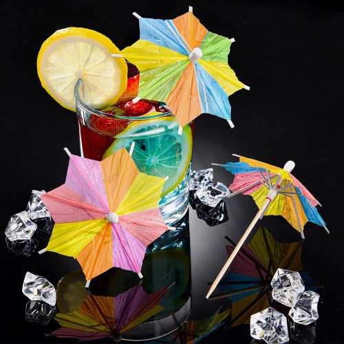 144 Pieces Umbrella Cocktail Drink Sticks - Assorted party toothpicks 2