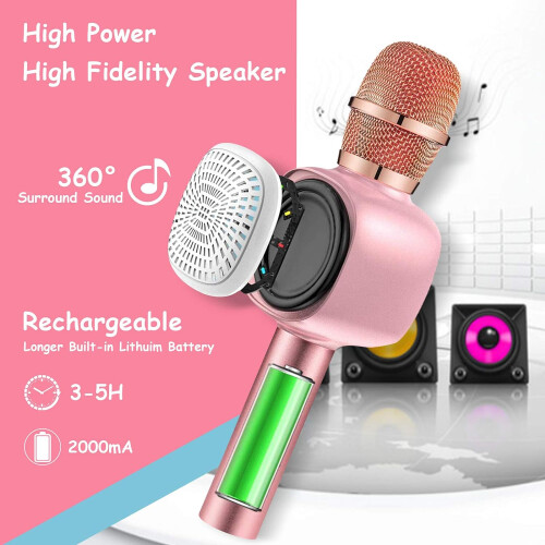 Wireless Bluetooth Karaoke Microphone, Portable Kids Mic 2