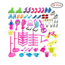 Barbie Doll Dress Shoes Jewelry Clothes Set Accessories 88 Pieces