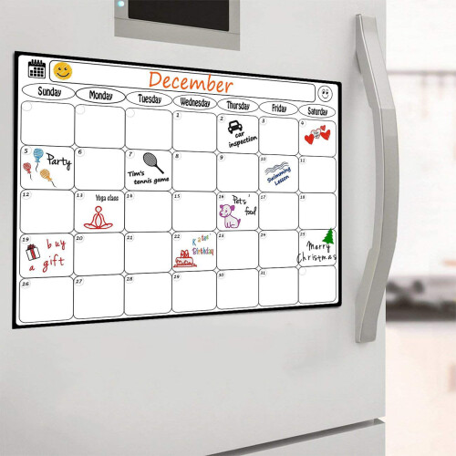 Magnetic whiteboard refrigerator calendar - for event items and plans 2
