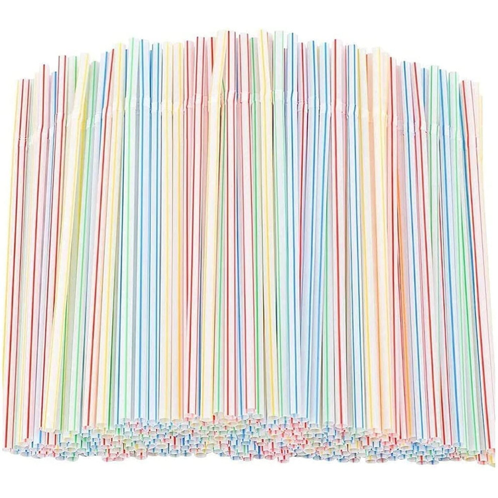 Limbo 1200Pcs Plastic Straws Plastic Drinking Straws - Flexible Plastic Drinking Straws For Home, Bar, Parties
