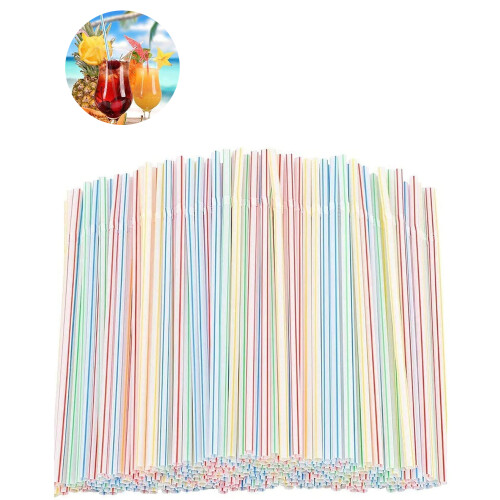 1200PCS Plastic Straws Plastic Drinking Straws - Flexible Plastic Drinking Straws for Home, Bar, Parties 2