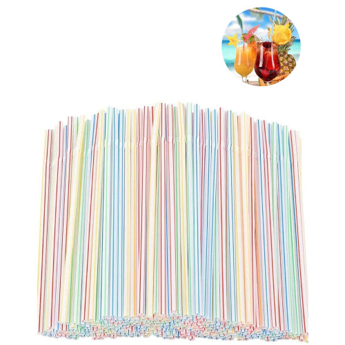 1200PCS Plastic Straws Plastic Drinking Straws - Flexible Plastic Drinking Straws for Home, Bar, Parties 1