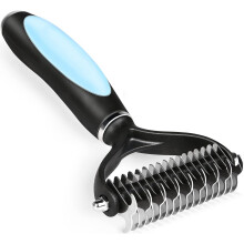 2 Sided Undercoat Rake for Dogs & Cats-Safe and Effective Dematting Comb for Mats Tangles Removing
