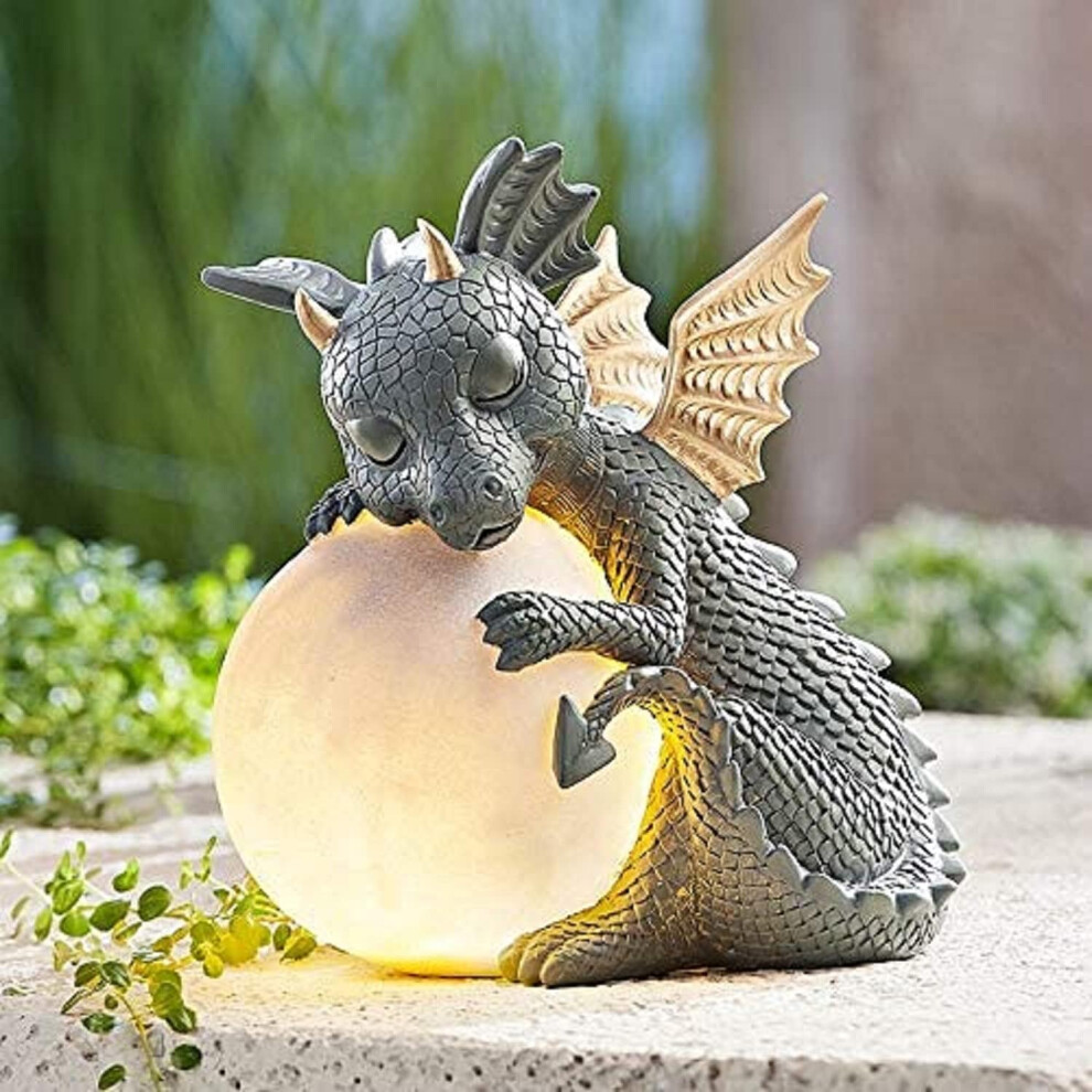 Dragon Statue Garden Figurine Solar Powered LED Lights Outdoor Statues Outdoor Decor,Garden Sculptures